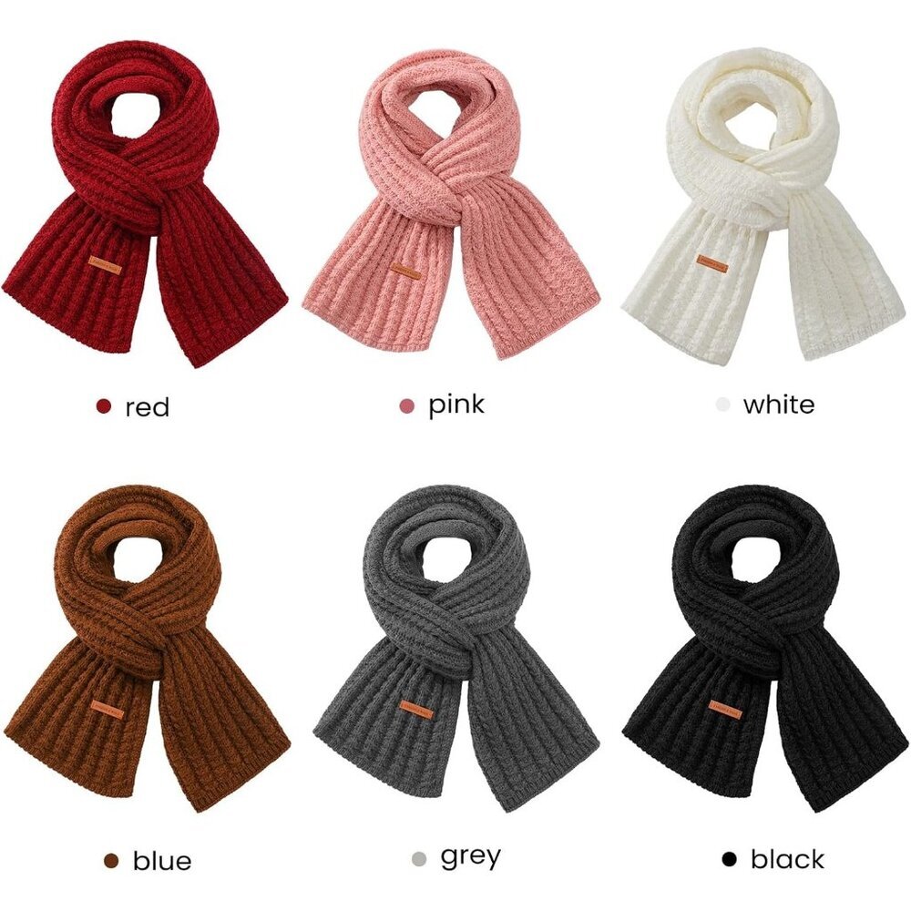 Women's White Fashionable Casual Scarf Soft Acrylic Winter Warm Stylish Design - Picture 5 of 7